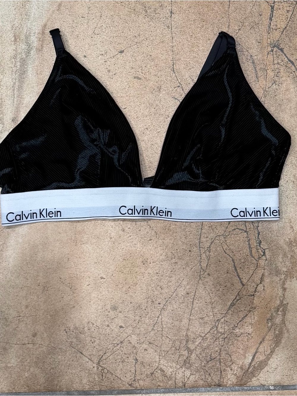 Calvin Klein Black Bralette with White Logo Band